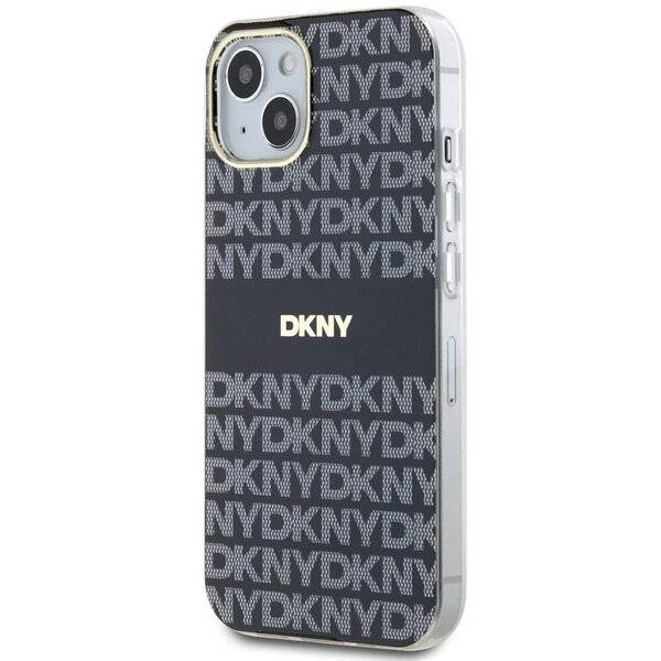 DKNY IML Mono & Stripe MagSafe Hülle iPhone 15/14/13 – Schwarz
