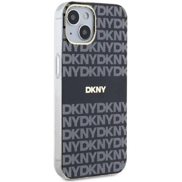 DKNY IML Mono & Stripe MagSafe Hülle iPhone 15/14/13 – Schwarz