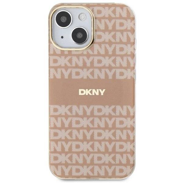 DKNY IML Mono & Stripe MagSafe Hülle iPhone 15 Plus / 14 – Pink