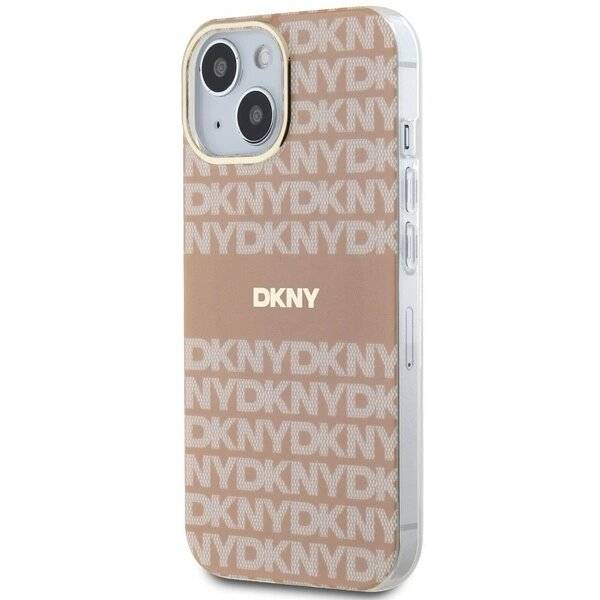 DKNY IML Mono & Stripe MagSafe Hülle iPhone 15 Plus / 14 – Pink