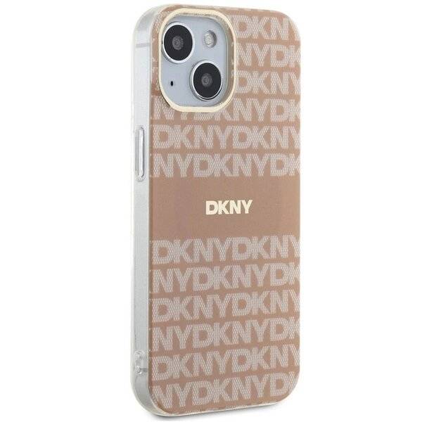 DKNY IML Mono & Stripe MagSafe Hülle iPhone 15 Plus / 14 – Pink