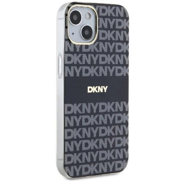 DKNY IML Mono & Stripe MagSafe Hülle iPhone 15 Plus / 14 – Schwarz