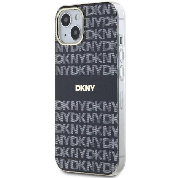 DKNY IML Mono & Stripe MagSafe Hülle iPhone 15 Plus / 14 – Schwarz