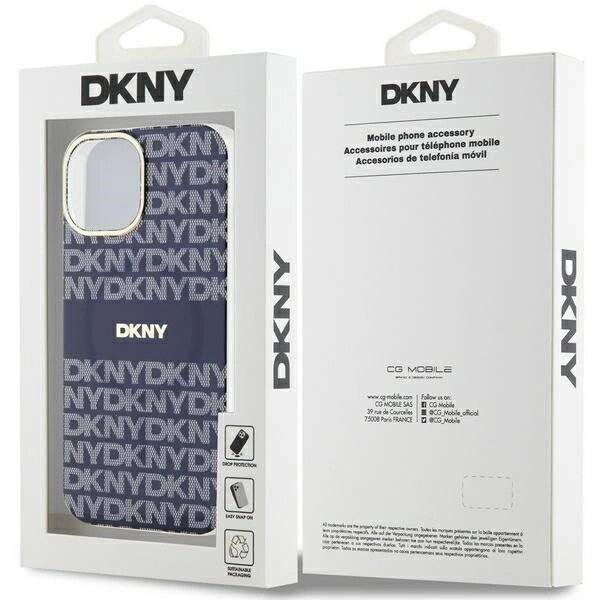 DKNY IML Mono & Stripe MagSafe Hülle iPhone 15 / 14 13 – Blau