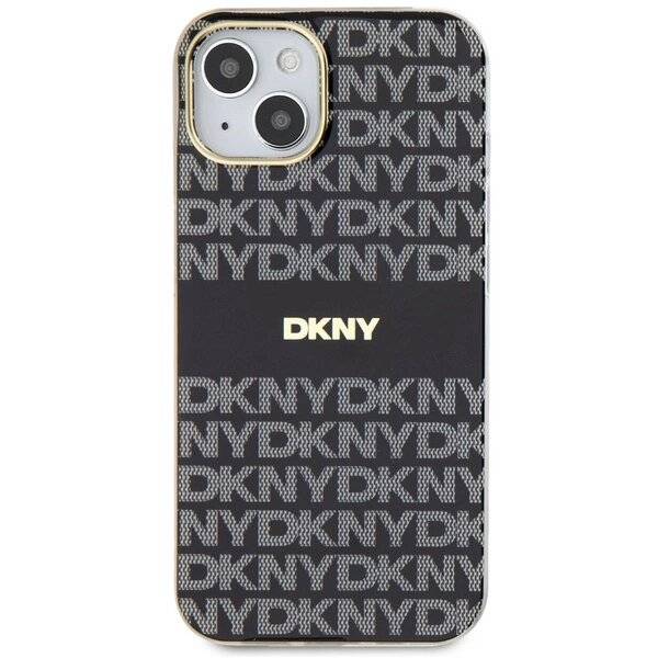 DKNY IML Mono & Stripe MagSafe Hülle iPhone 15/14/13 – Schwarz