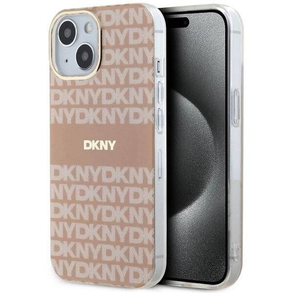DKNY IML Mono & Stripe MagSafe-Hülle iPhone 15 / 14 13 – Rosa