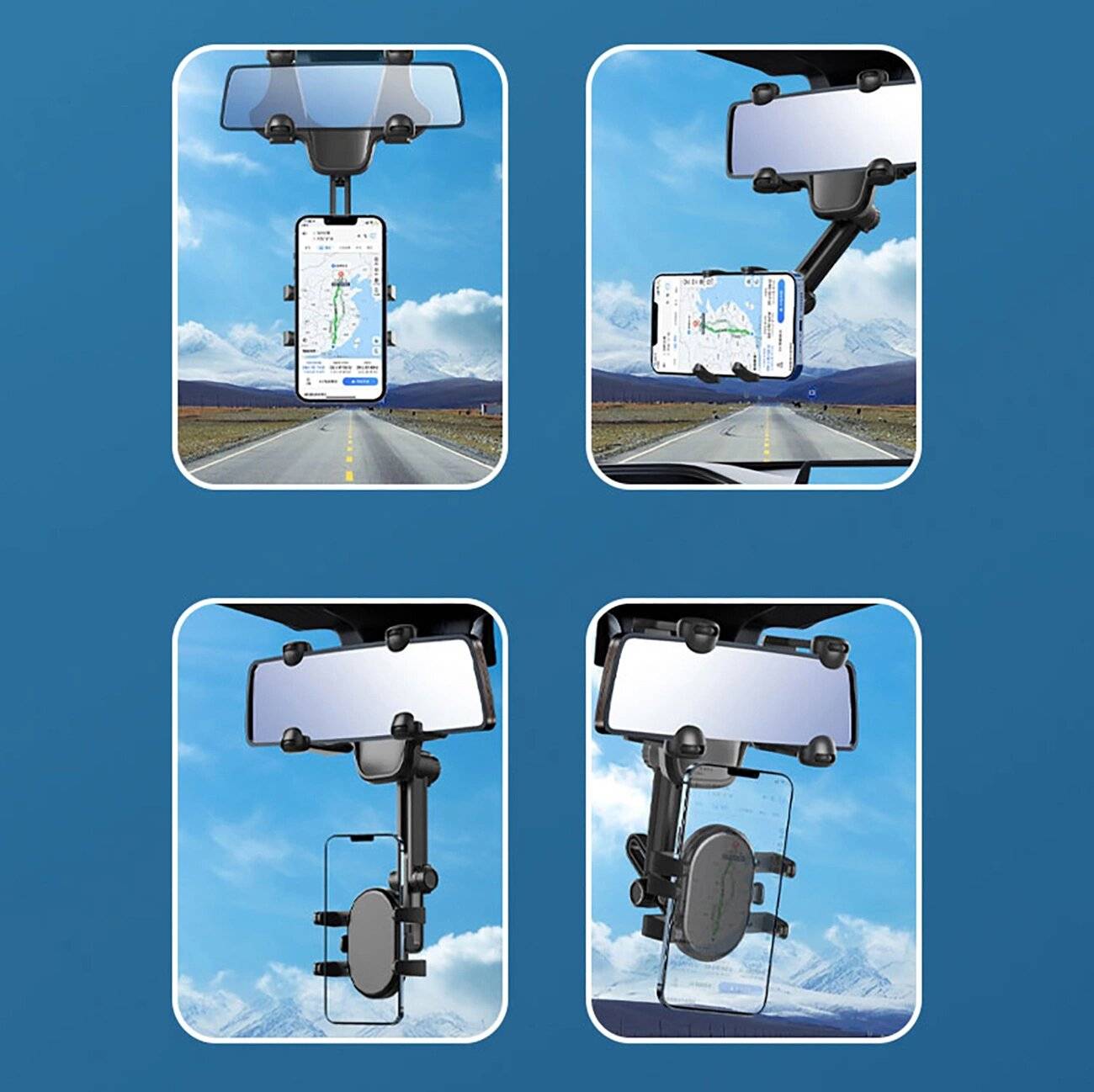 Autotelefonhalter am Rückspiegel - Schwarz