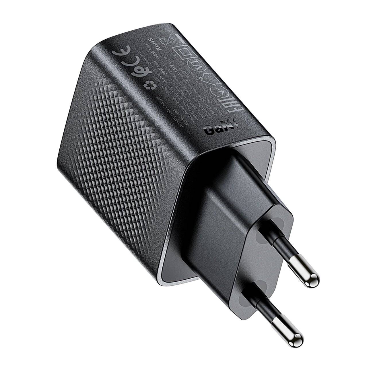 Acefast A98 GaN USB-A / USB-C PD 30W Netzwerkladegerät - Schwarz