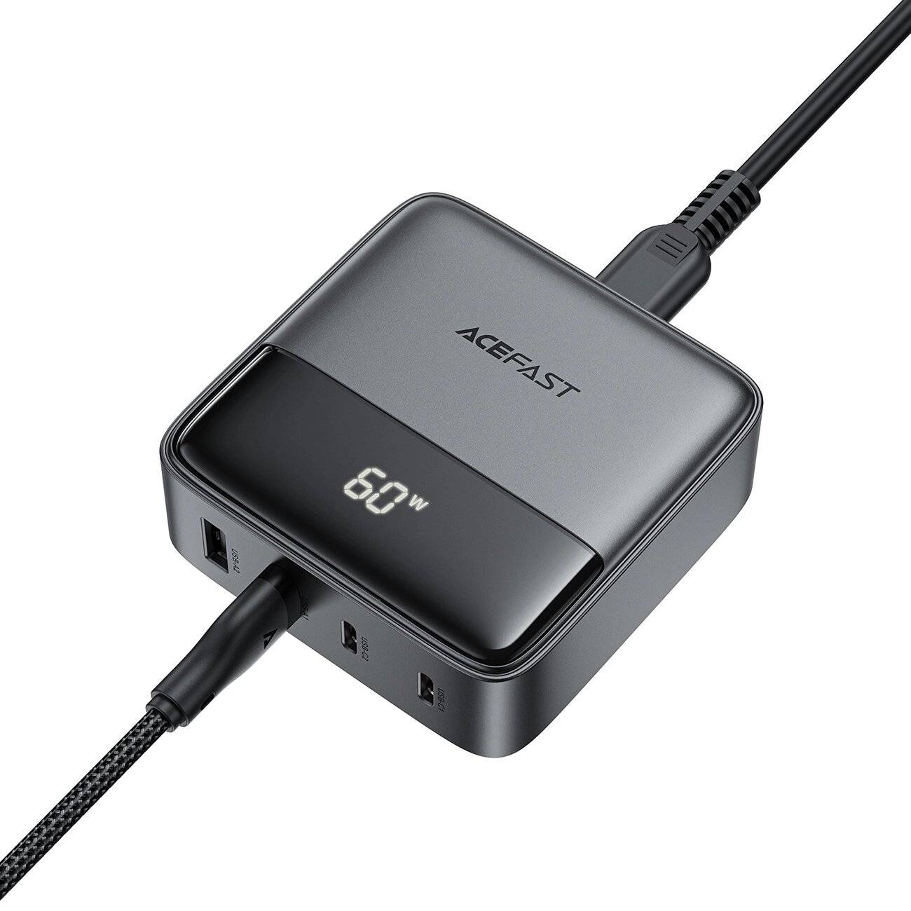 Acefast Z6 GaN Tischladegerät 2x USB-A / USB-C PD 65W - Schwarz