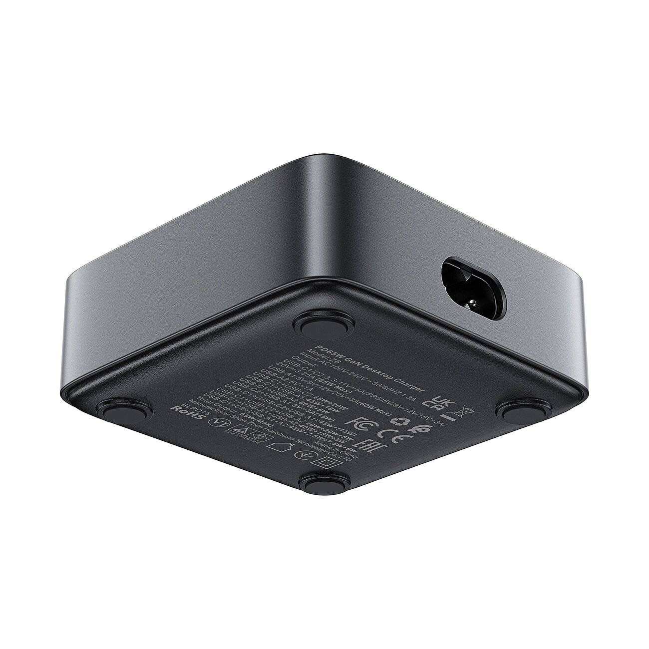 Acefast Z6 GaN Tischladegerät 2x USB-A / USB-C PD 65W - Schwarz