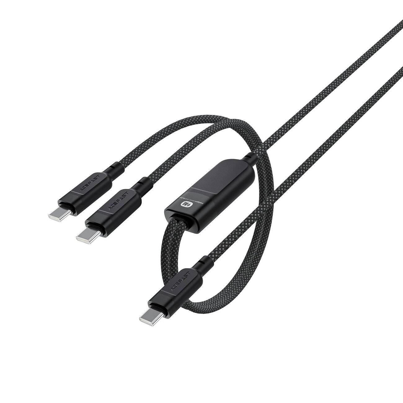Acefast C5 USB-C – / 2in1 100 W 480 Mbit/s Kabel Schwarz