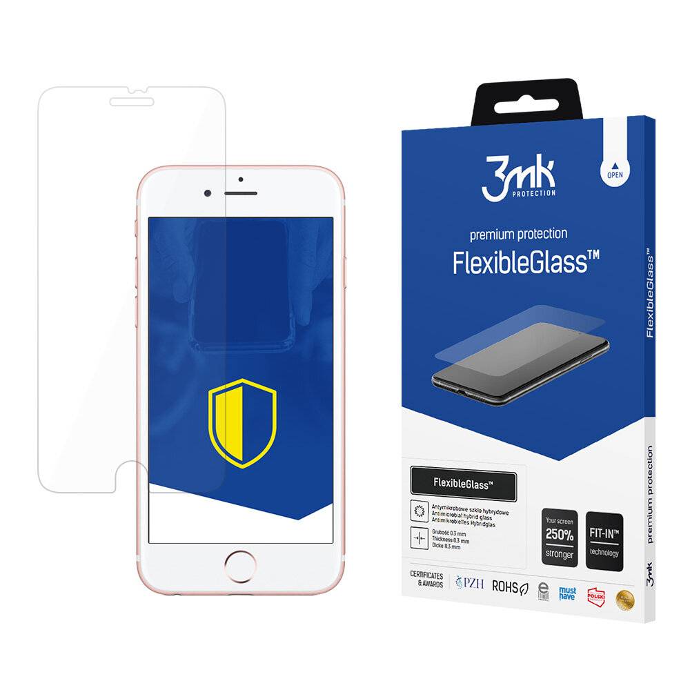Handybildschirmschutz-Verpackung mit dem Produkt „FlexibleGlass