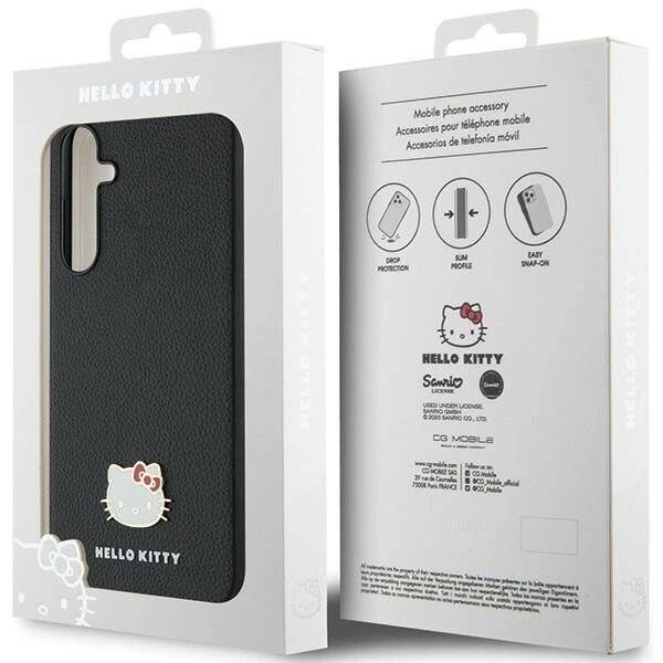 Hello Kitty Metal Logo Head Hülle Samsung Galaxy A55 – Schwarz