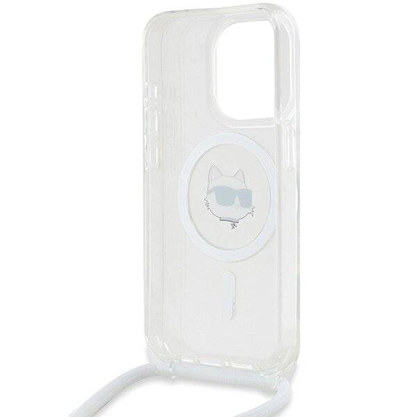 Karl Lagerfeld IML Choupette Head & Cord MagSafe Hülle iPhone 14 Pro – transparent