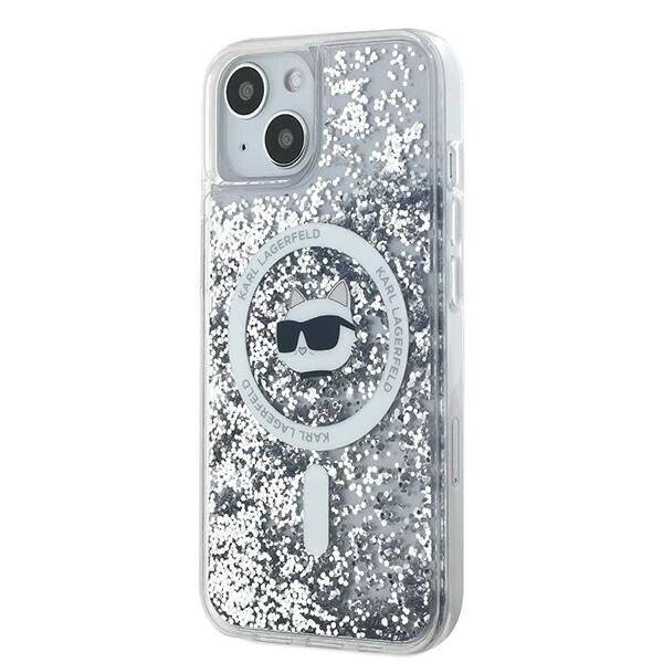 Karl Lagerfeld Liquid Glitter Choupette Head MagSafe Hülle iPhone 15 / 14 13 – transparent