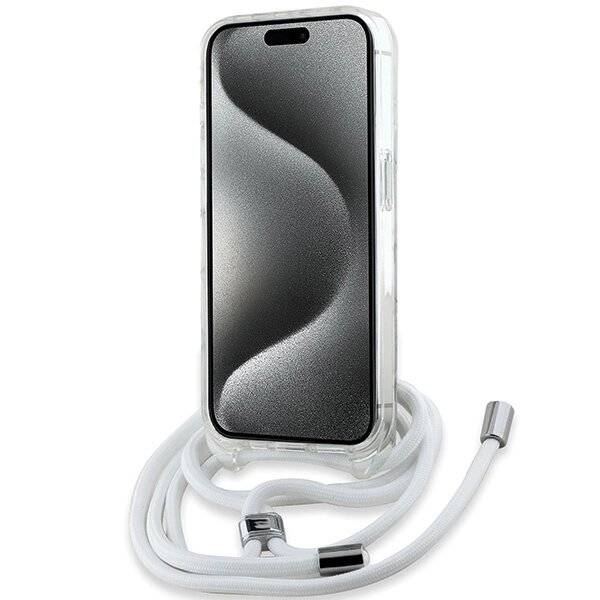 Karl Lagerfeld IML Crossbody Monogram &amp; Choupette Head MagSafe Hülle iPhone 15 Pro – Transparent