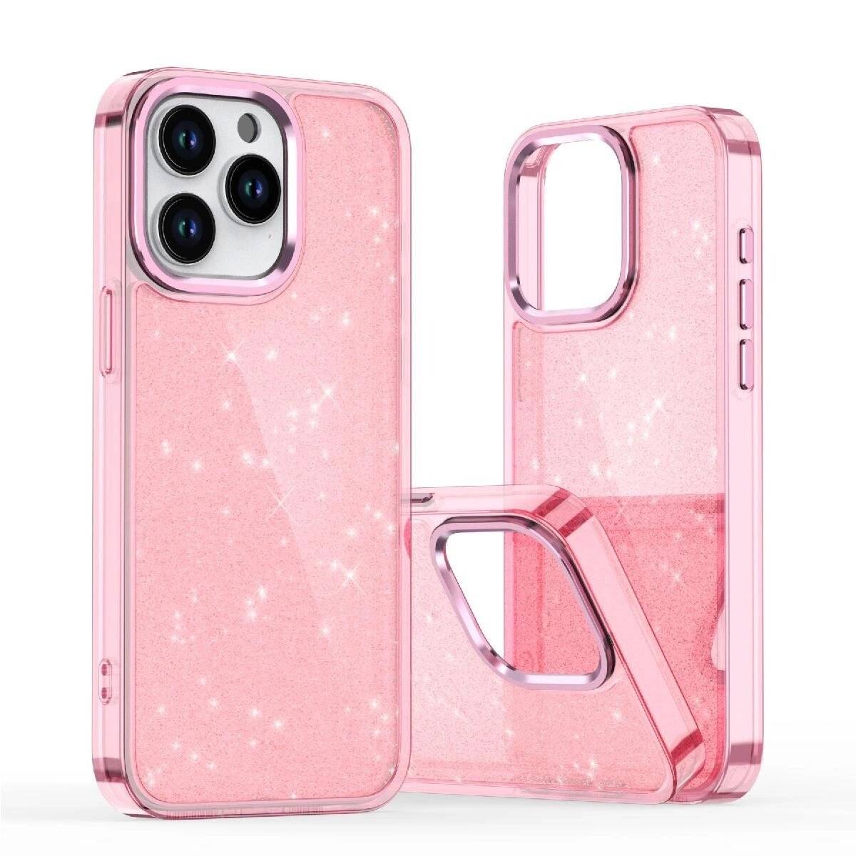 Glitter Case iPhone 16 – Rosa Glitzer