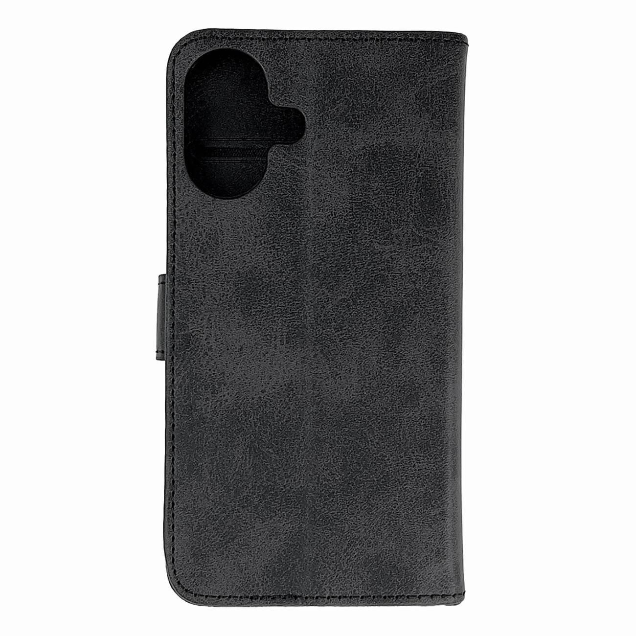 Leather Book Case iPhone 16 – Schwarz