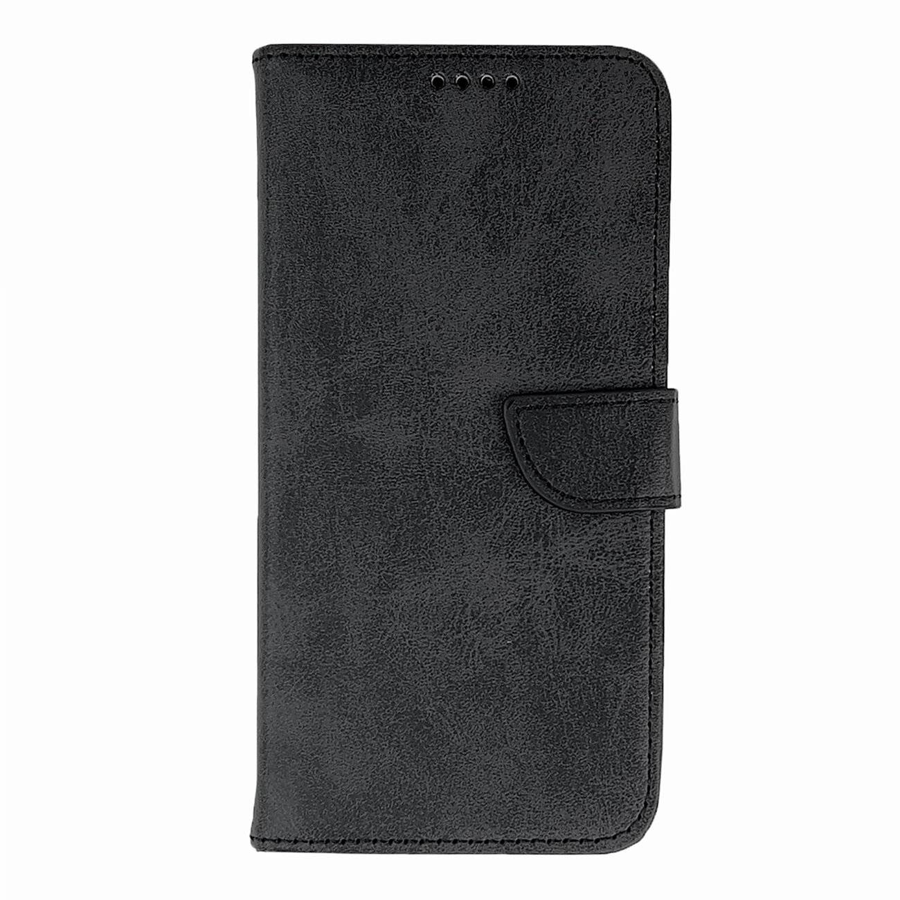Leather Book Case iPhone 16 – Schwarz