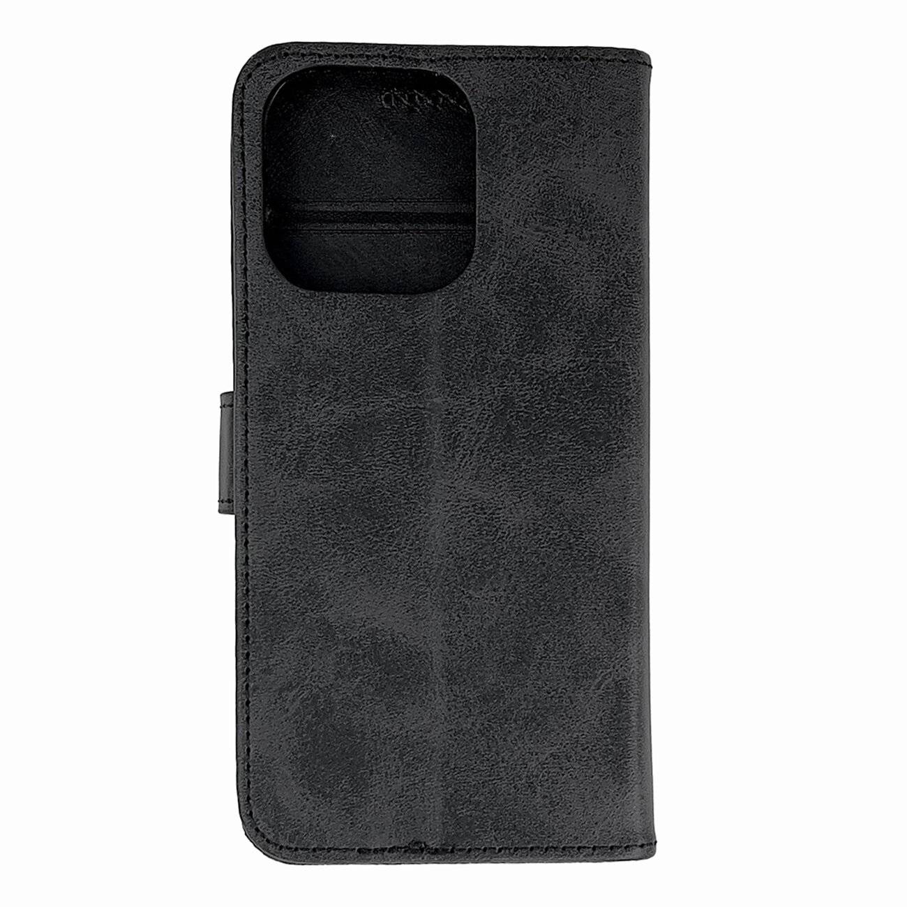 Leather Book Case iPhone 16 Pro Max – Schwarz