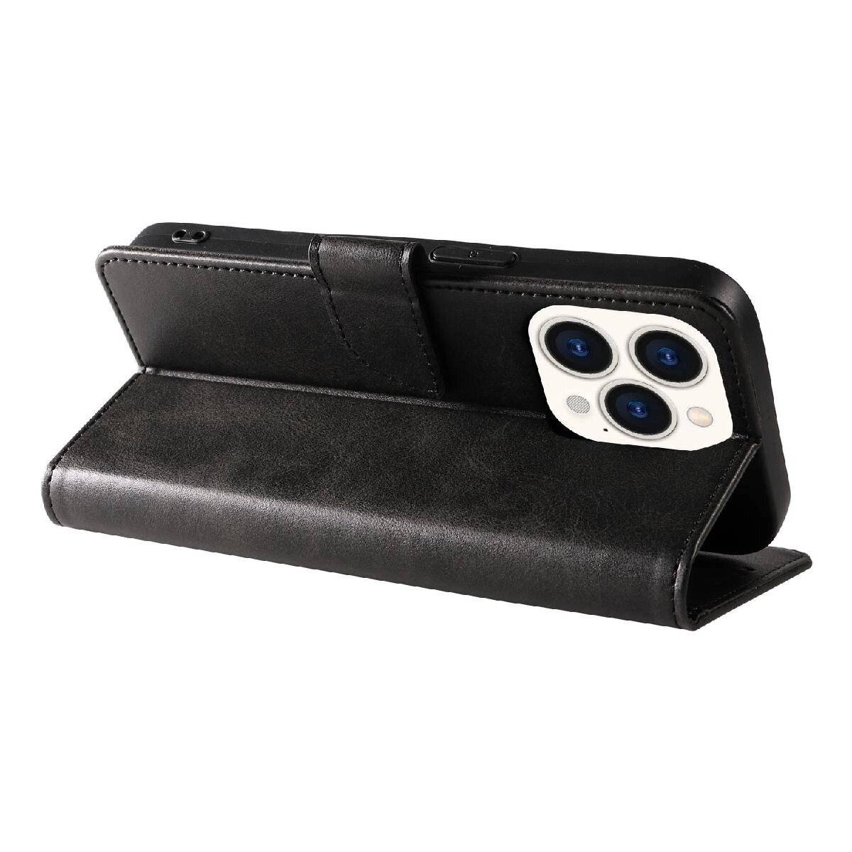 Leather Book Case iPhone 16 Pro – Schwarz