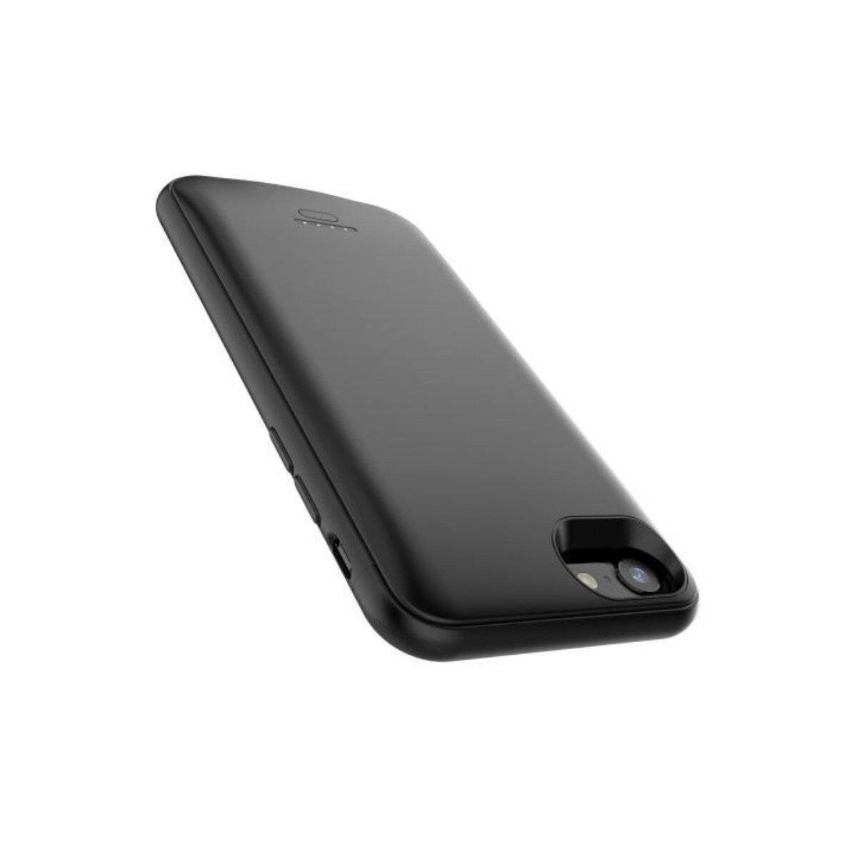 Ein schwarzes Smartphone-Schutzetui mit glatter Oberfläche, mit präzisen Aussparungen für Kameraobjektiv und Tasten, entworfen für ein elegantes Aussehen.