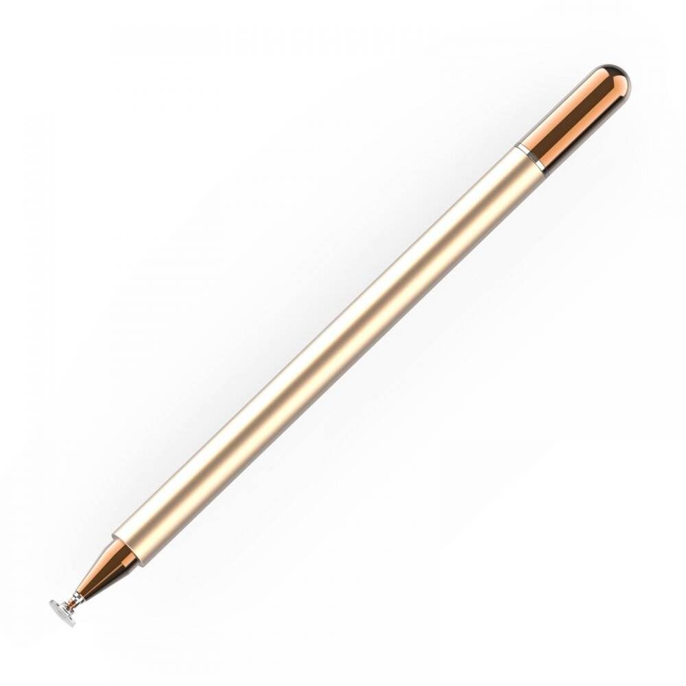 Ein Stift aus Gold mit feiner Spitze und schlankem, länglichem Design, geeignet für Touchscreens und Präzisionsaufgaben.