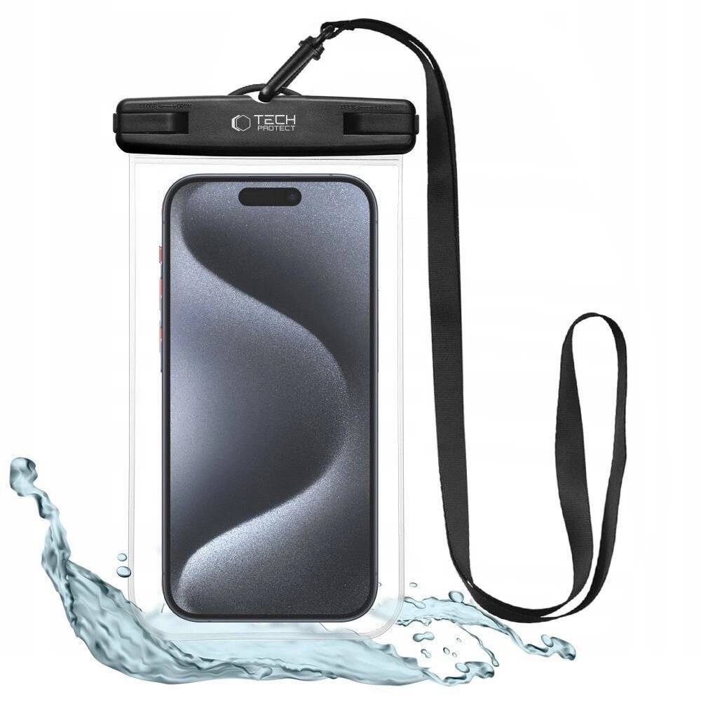 Tech-Protect UWC7 wasserdichte Hülle universell Smartphones bis 6,9 Zoll – Schwarz