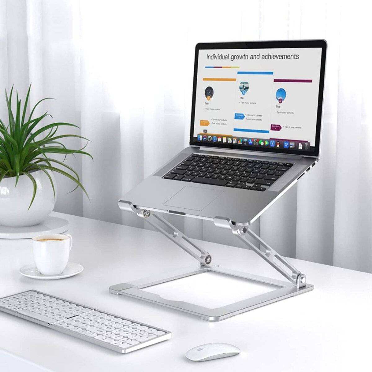 Tech-Protect ULS400 universeller ausziehbarer Ständer einen Laptop bis 17 Zoll – Grau