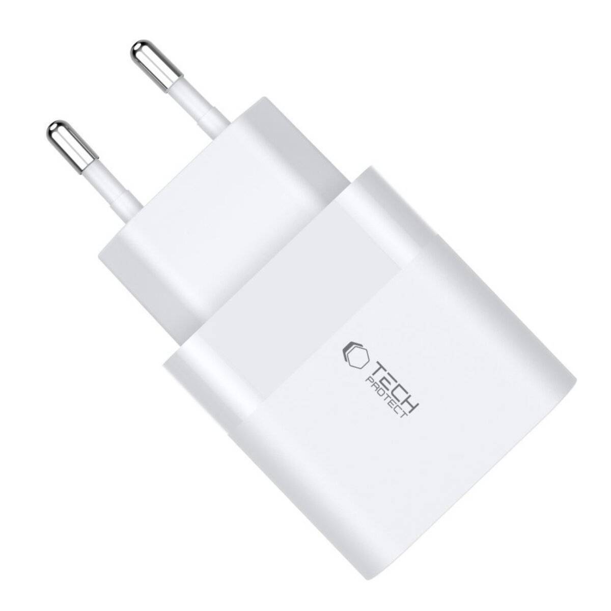 Tech-Protect C30W USB-C PD 30W / USB-A QC 3.0 Netzwerkladegerät – Weiß