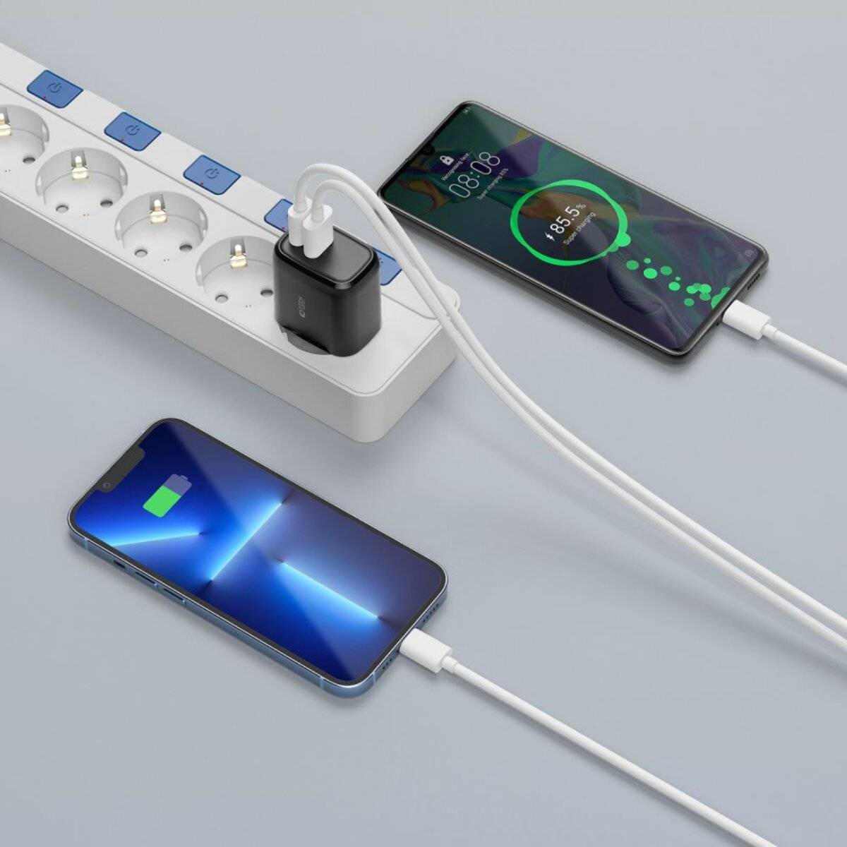 Tech-Protect C20W 20W USB-C / USB-A Schnellladegerät Schwarz