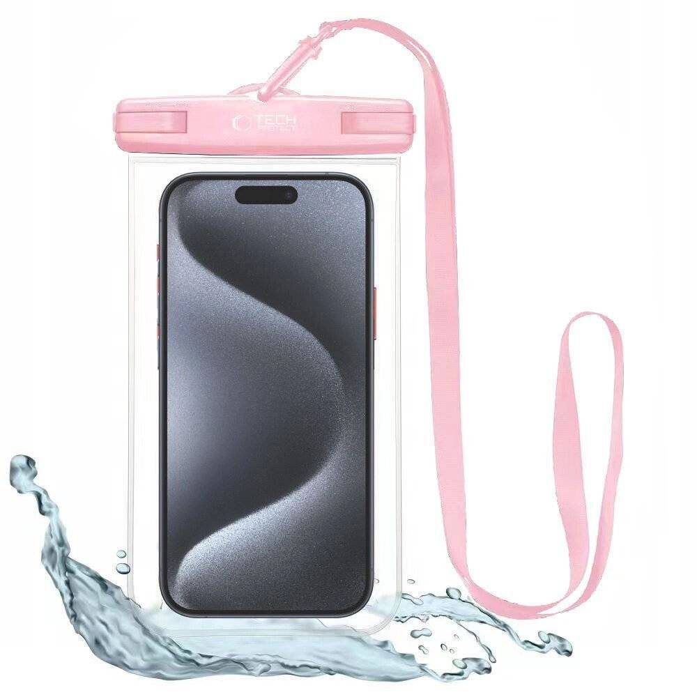 Tech-Protect Waterproof Case UWC7 wasserdichte Abdeckung Geräte bis 6,9 Zoll – Pink