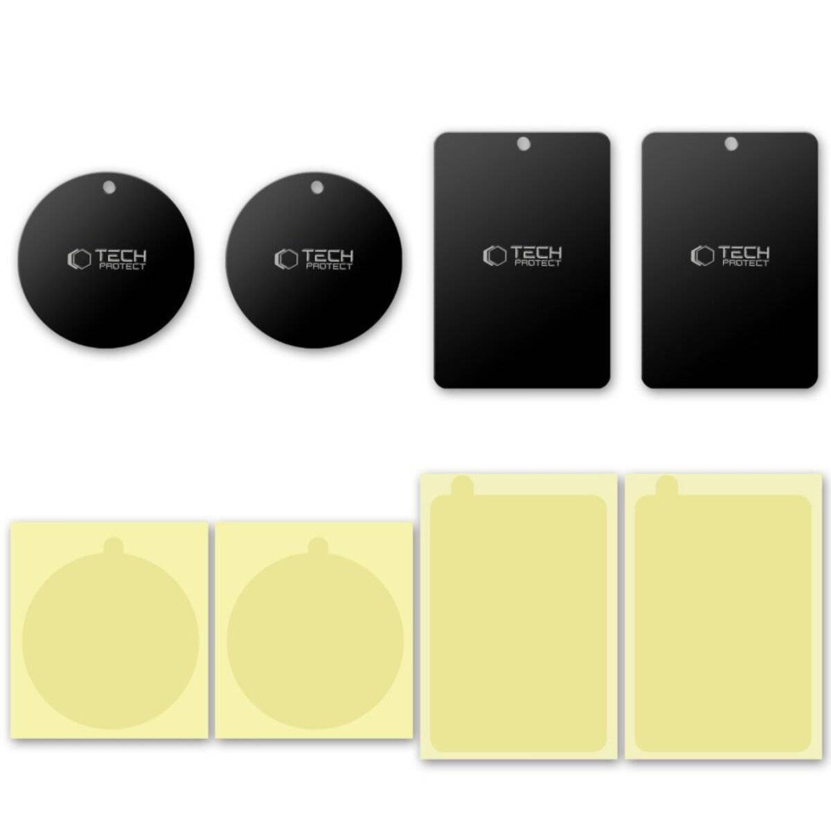 Tech-Protect MetalPlate Magnetplatten für Autohalterungen – Schwarz (4 Stk.)