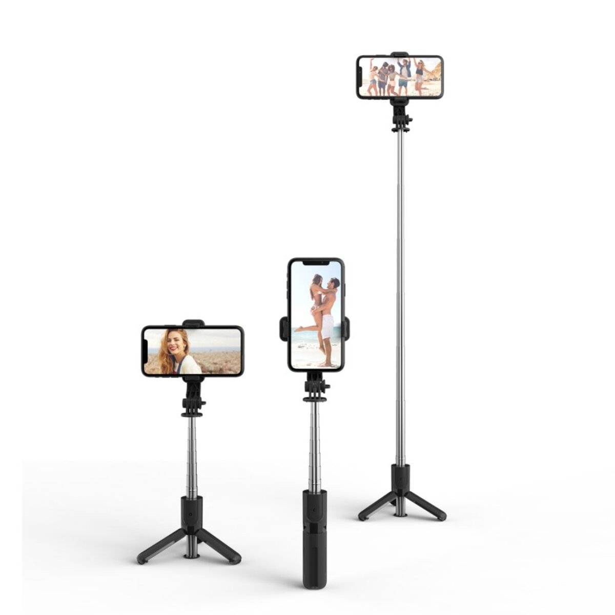 Tech-Protect L02S Bluetooth-Selfie-Stick Stativ bis 72 cm – Schwarz