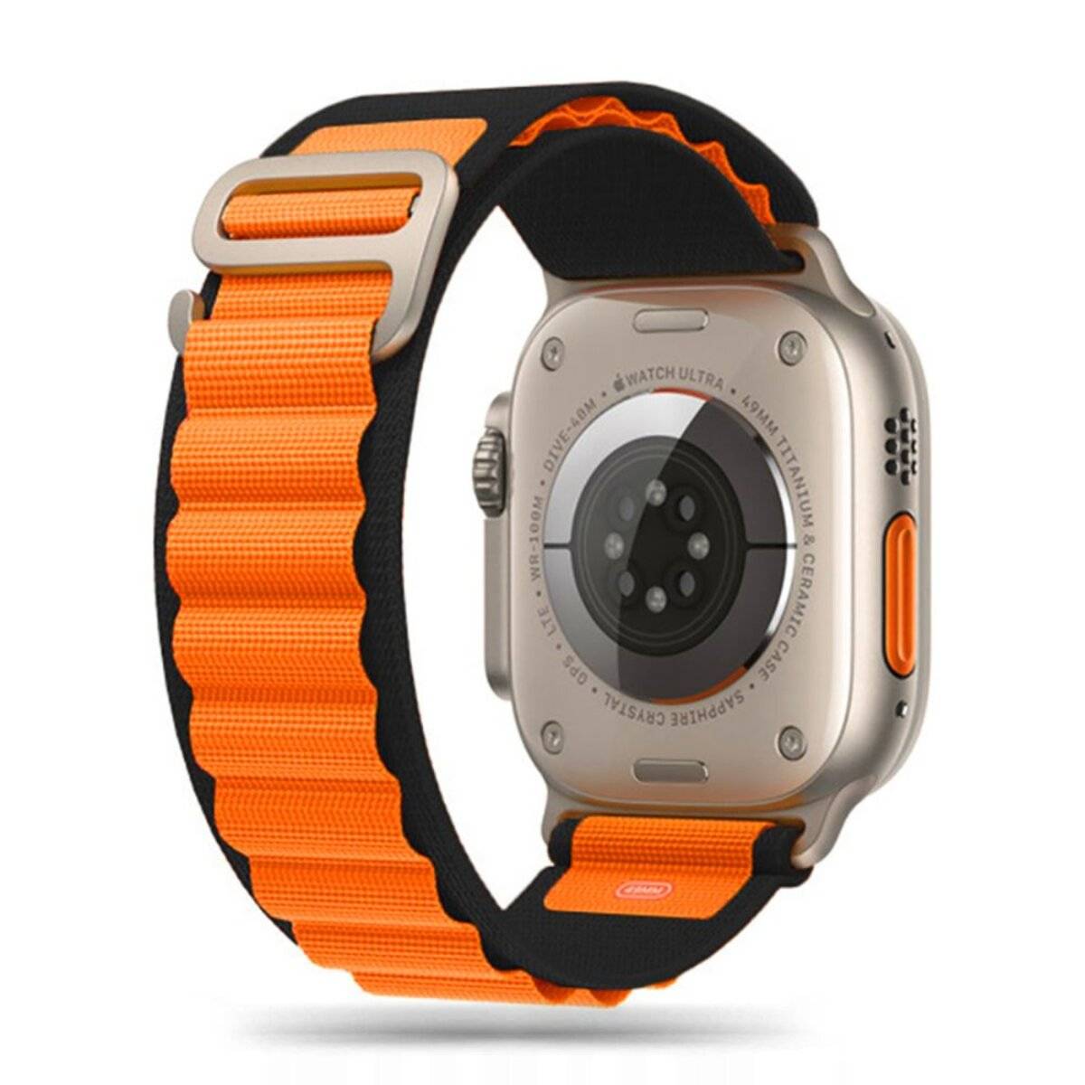 Tech-Protect Nylon Pro Armband für Apple Watch 4 / 5 / 6 / 7 / 8 / 9 / SE / Ultra 1 / 2 (42/44/45/49 mm) Schwarz Orange