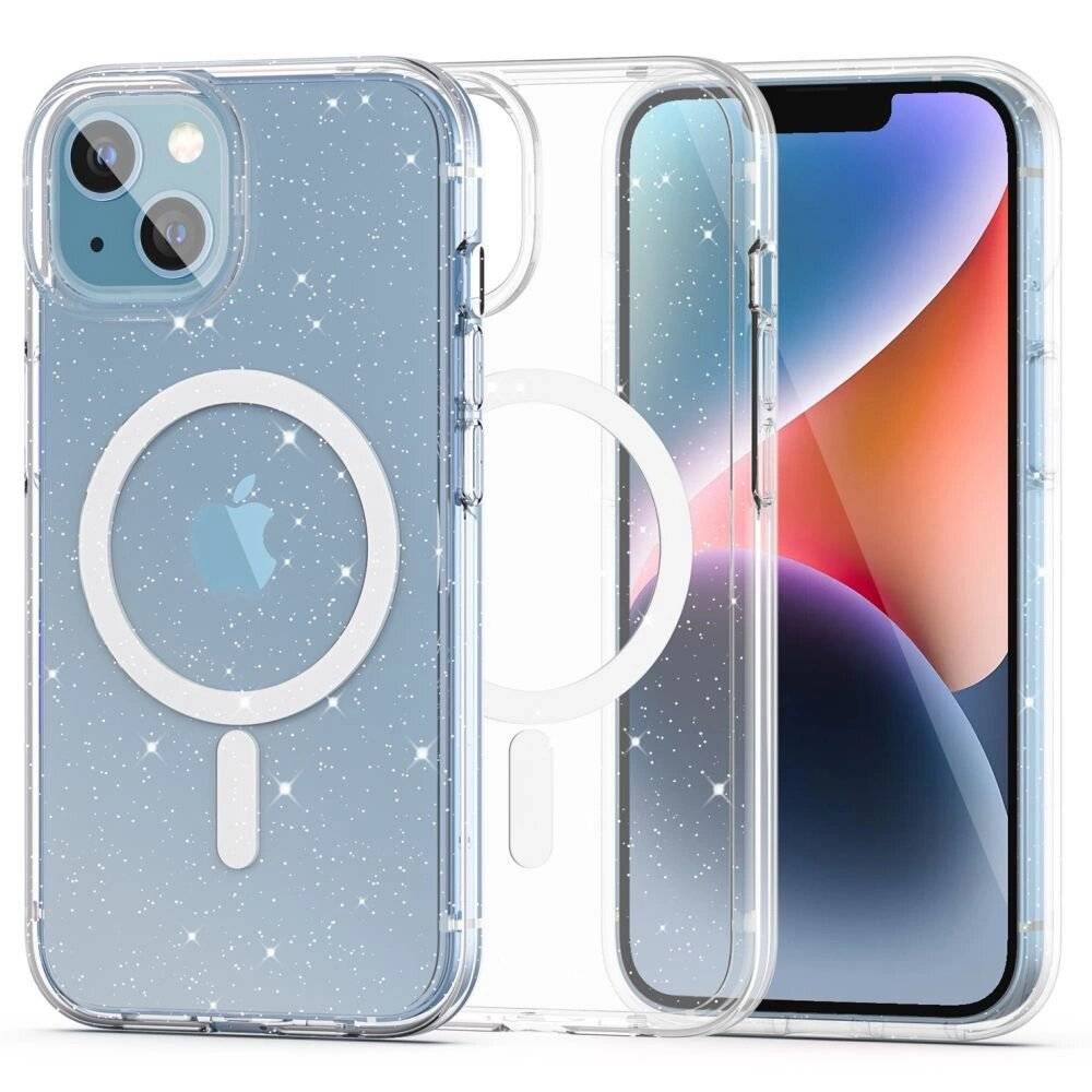Tech-Protect FlexAir Hybrid MagSafe Hülle iPhone 13 / 14 – transparent glitzernd