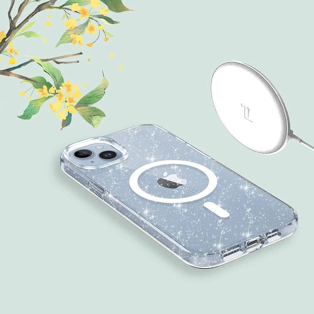 Tech-Protect FlexAir Hybrid MagSafe Hülle iPhone 13 / 14 – transparent glitzernd