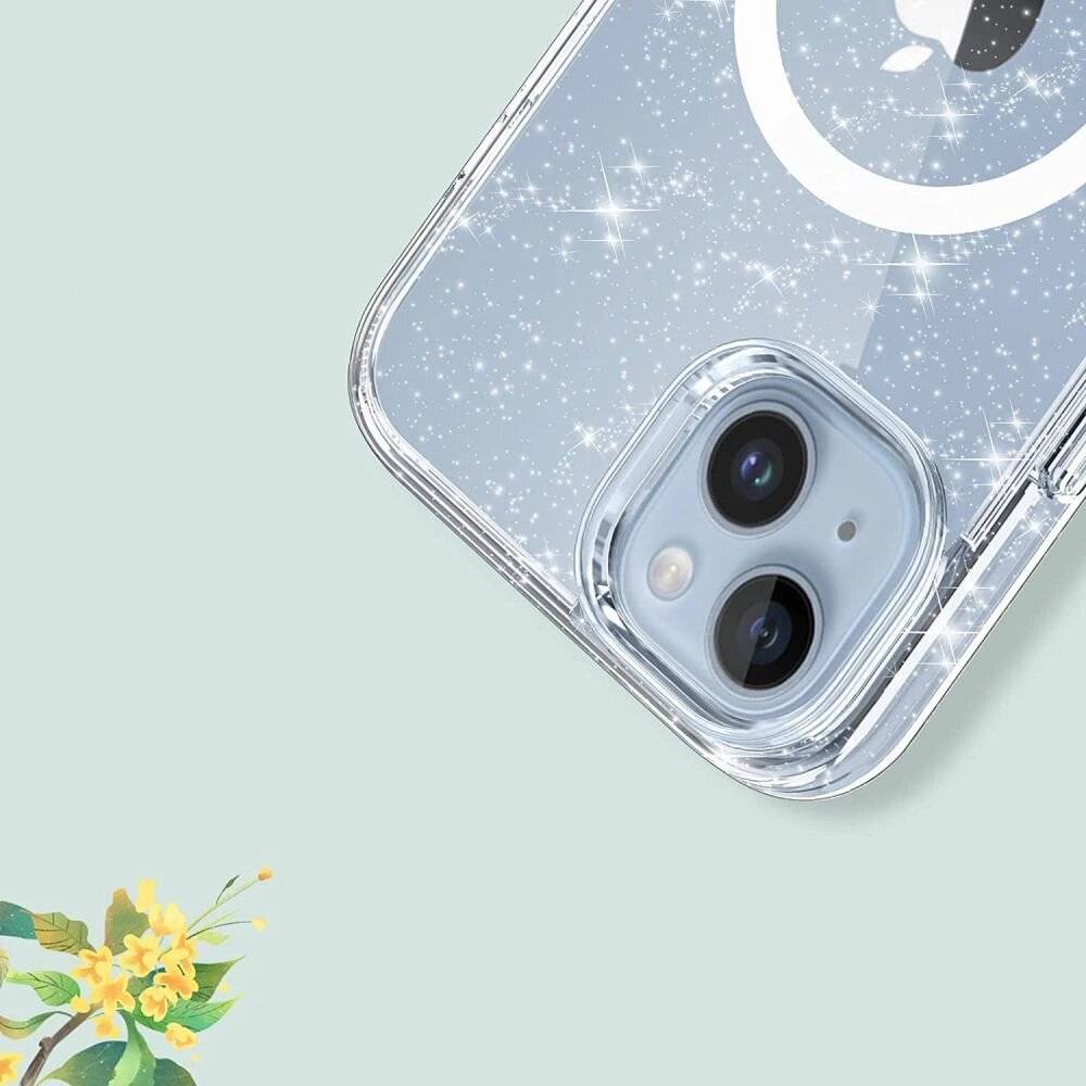 Tech-Protect FlexAir Hybrid MagSafe Hülle iPhone 13 / 14 – transparent glitzernd