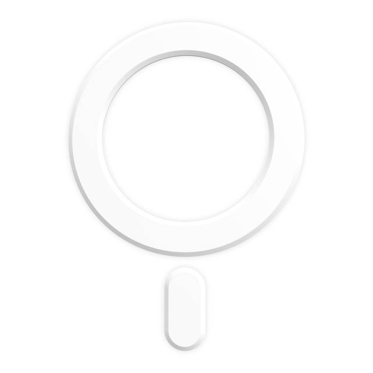 Ein weißes Lupe-Symbol zentriert auf einem einfachen Hintergrund.