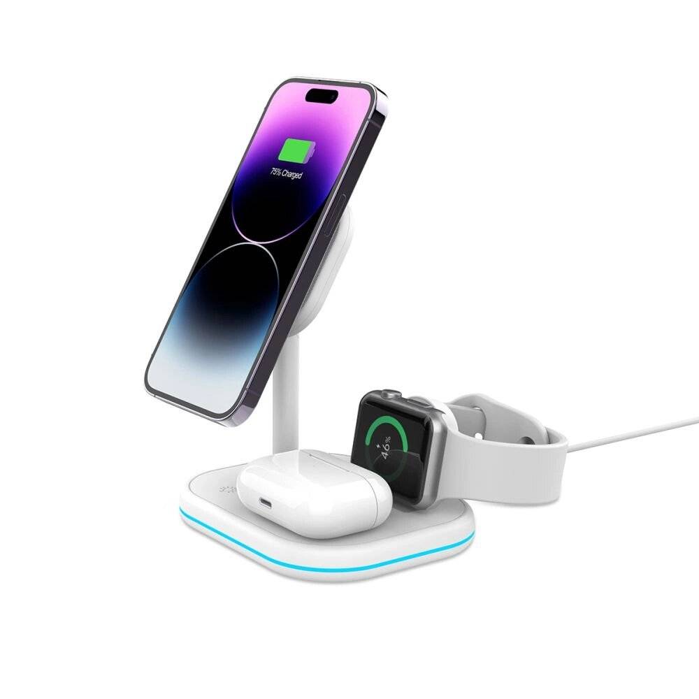 Tech-Protect QI15W-A27 3in1 induktives Ladegerät Ständer MagSafe Smartphone / Apple Watch AirPods