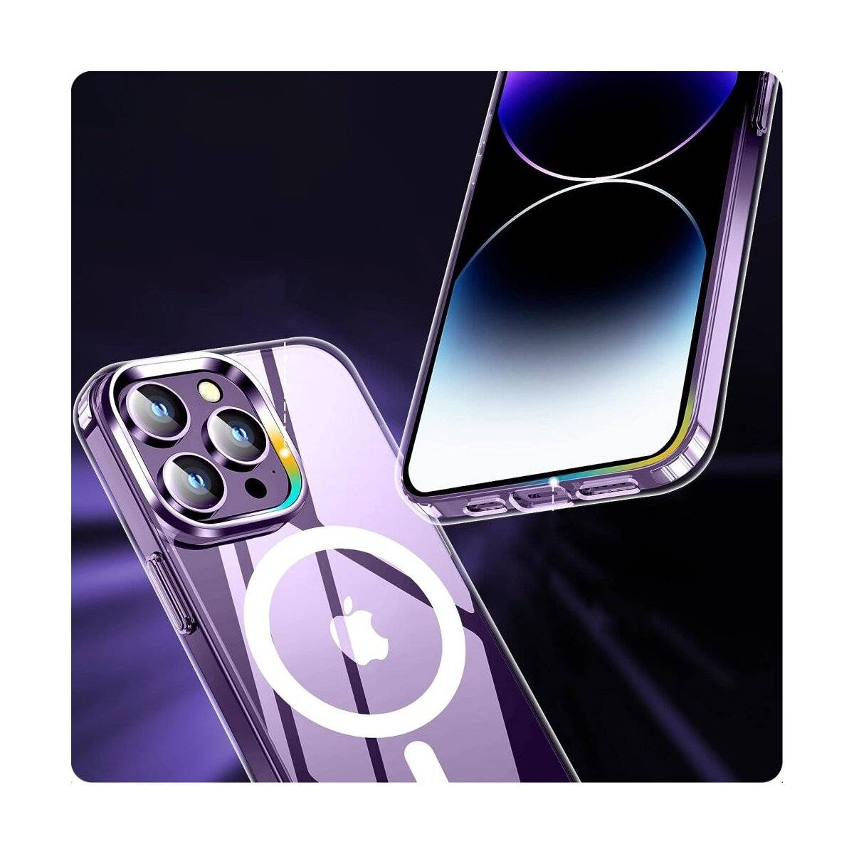 Zwei moderne Smartphones mit eleganten, reflektierenden Oberflächen; beide haben sichtbare Kamera-Arrays und minimalistische Designs, die Technologie in den Vordergrund stellen.
