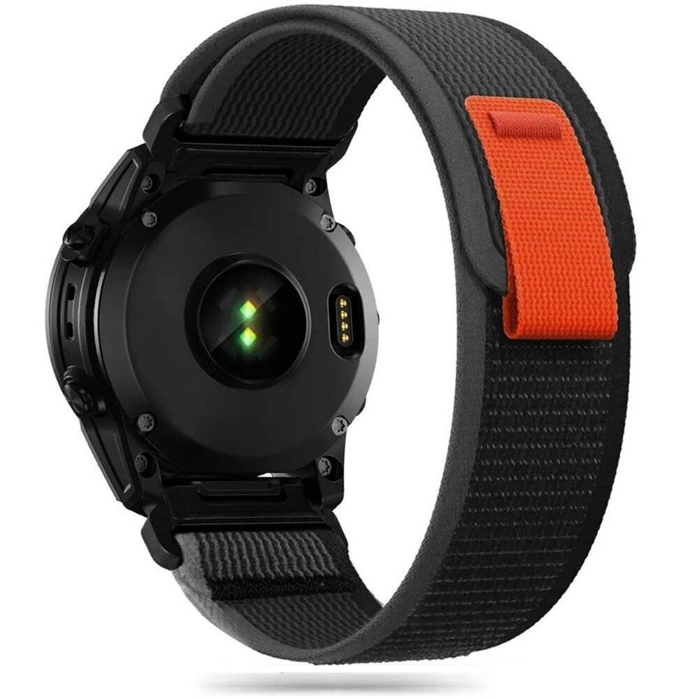 Tech-Protect Nylonband Garmin Fenix ​​​​5/6/6 Pro/7 – Schwarz/Orange