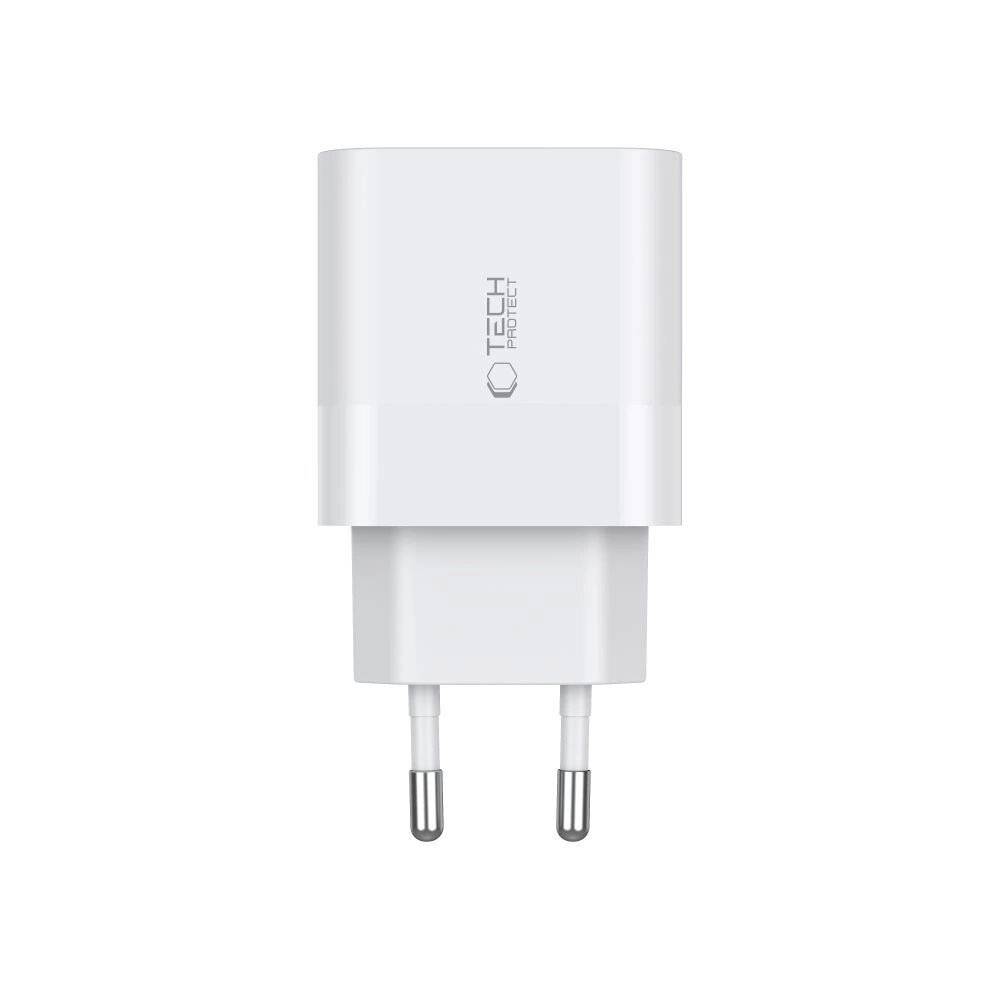 Tech-Protect C20W Netzladegerät 2x USB-C PD 20W - Weiß