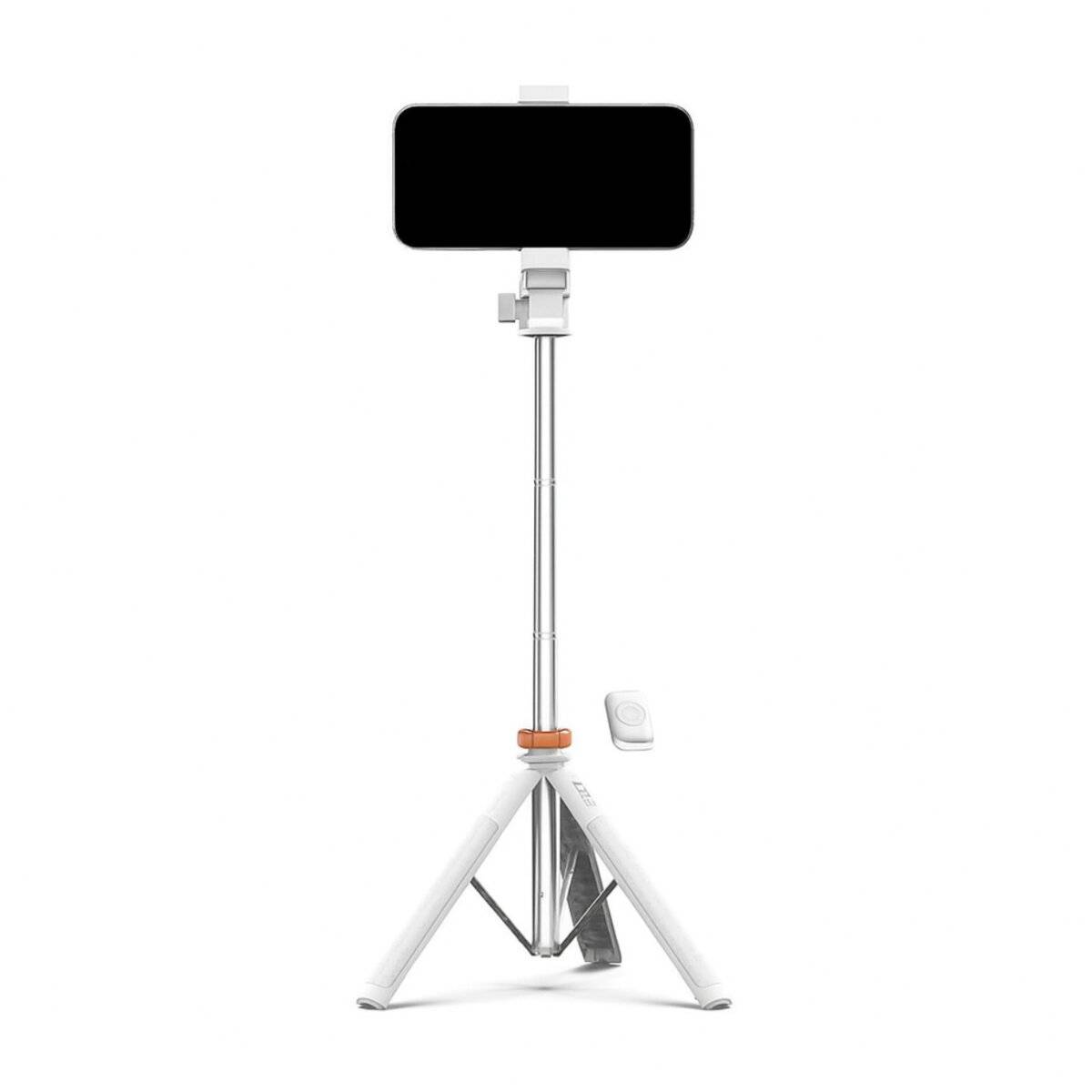 Tech-Protect L03S Bluetooth-Selfie-Stick Fernbedienung, Stativ bis 148 cm 180 Kopf – Weiß