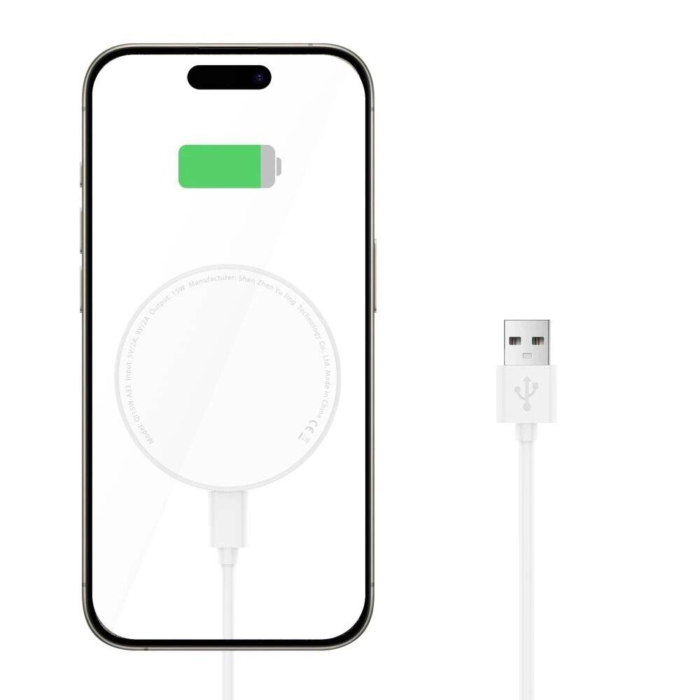 Tech-Protect QI15W-A33 induktives Ladegerät MagSafe Ständer USB-A/USB-C-Kabel – Weiß
