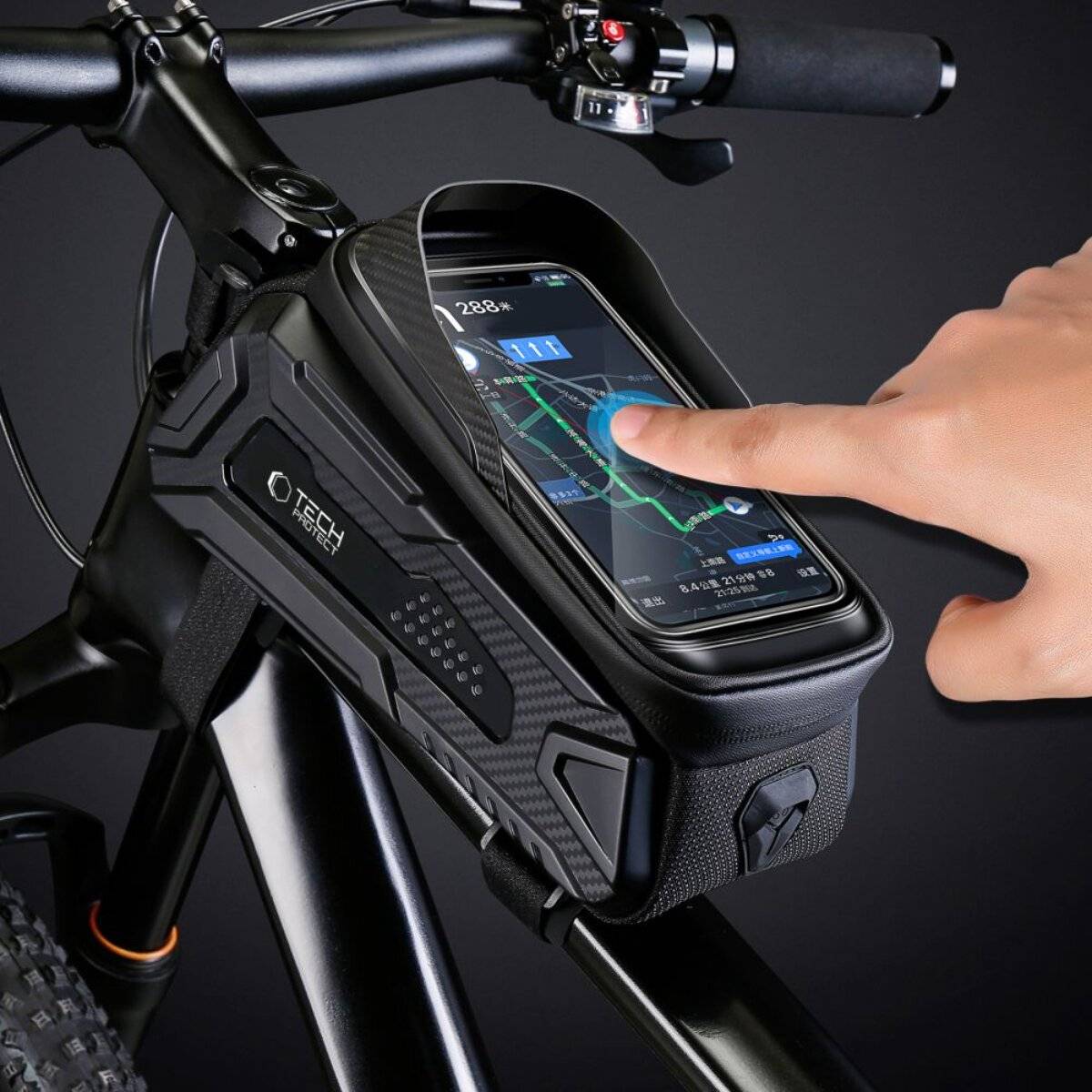 Tech-Protect V2 Fahrradtasche Platz 1,2-l-Telefon – Schwarz