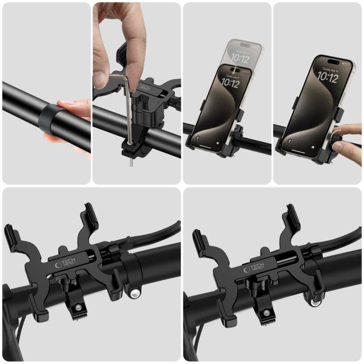 Tech-Protect V3 Fahrradtelefonhalter am Lenker - Schwarz
