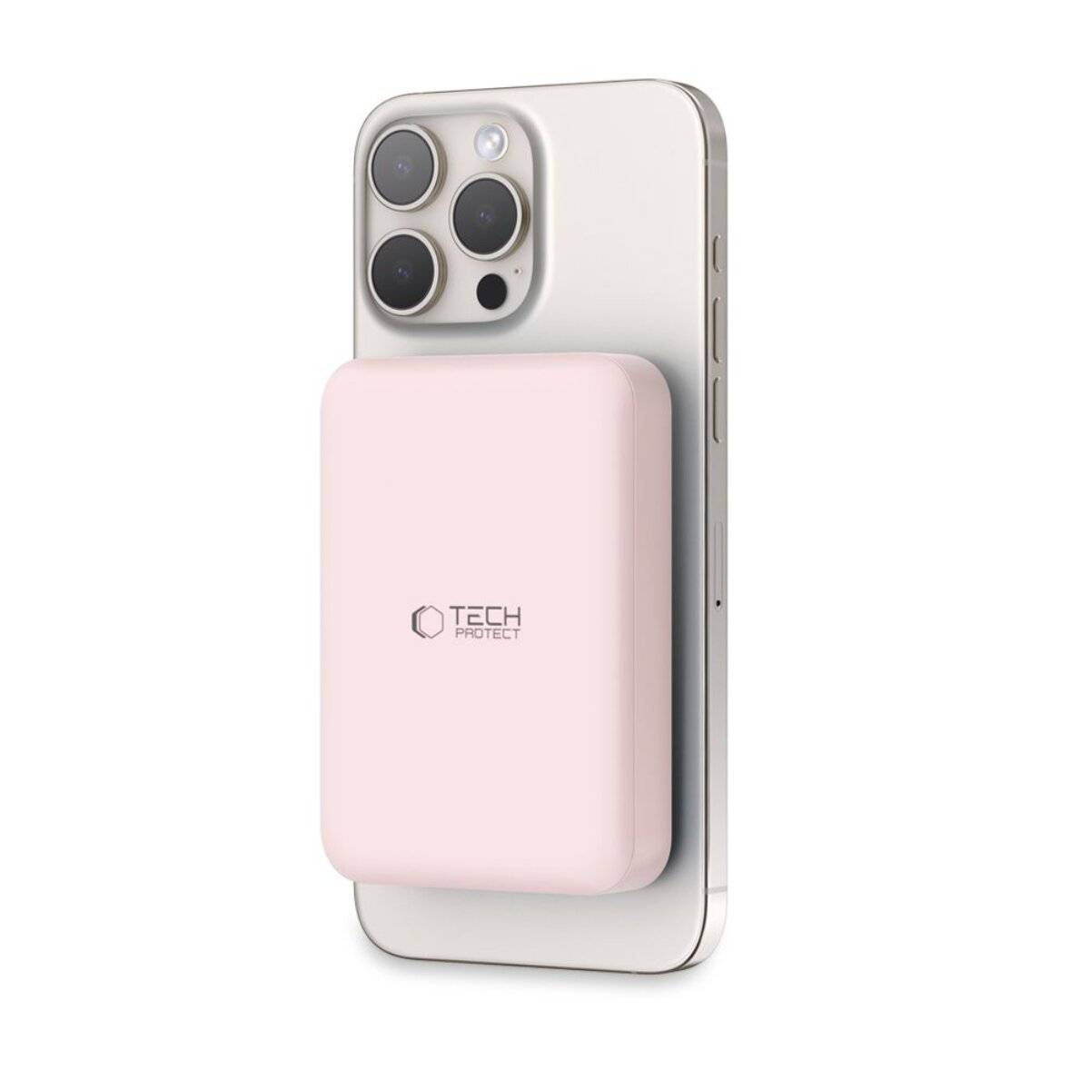 Ein rosa Ladegerät mit der Aufschrift „Tech Protect