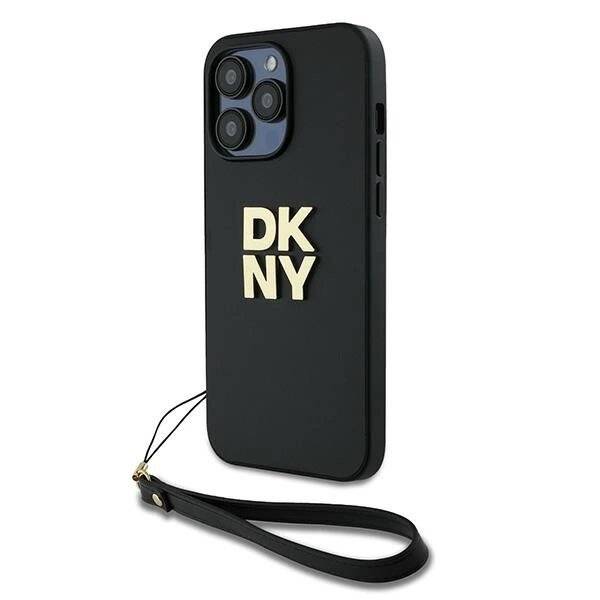 DKNY Wrist Strap Stock Logo Hülle iPhone 14 Pro – Schwarz