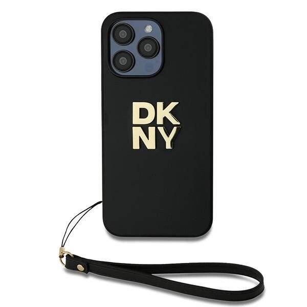 DKNY Wrist Strap Stock Logo Hülle iPhone 14 Pro – Schwarz